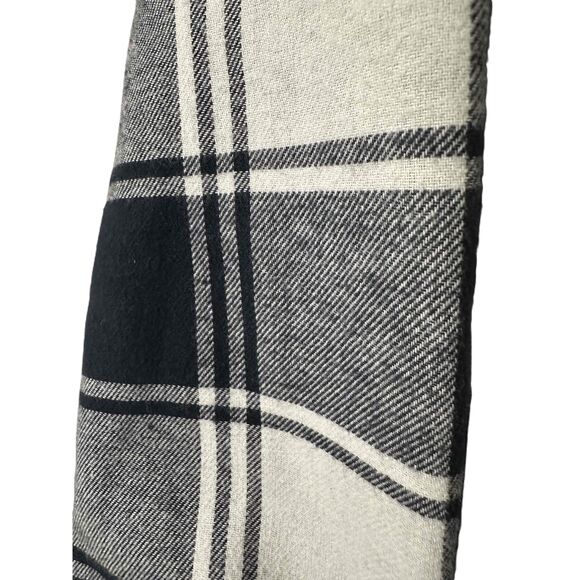 Eddie Bauer Flannel Snap Shacket Womens XXL Navy White Buffalo Plaid Long Sleeve - Picture 13 of 13